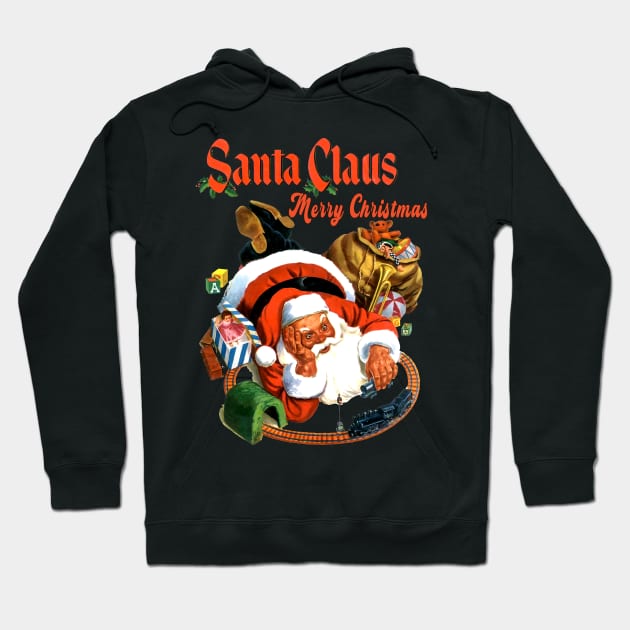 Santa Clause for Train Fans Merry Christmas and Children of all Ages Hoodie by Joaddo